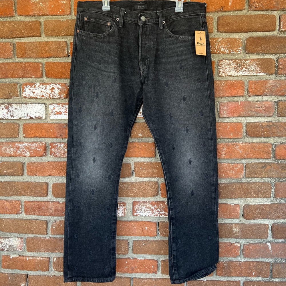 Polo Ralph Lauren all over polo horse jeans dark wash